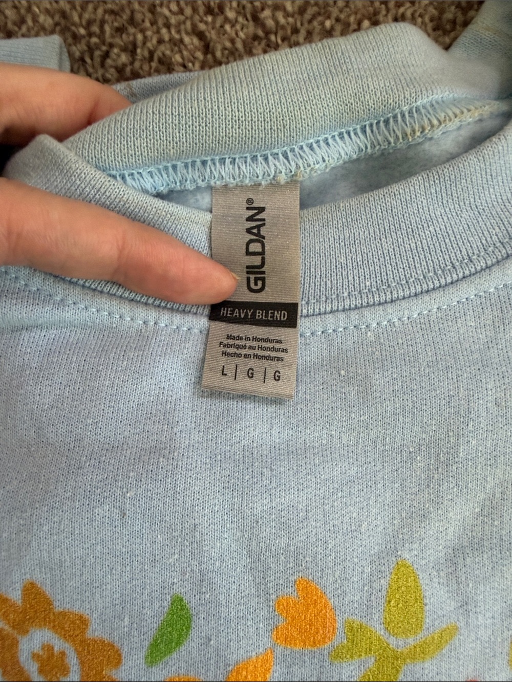 Harry Styles Light Blue "You're So Golden" Floral Sweatshirt - Picture 2 of 3